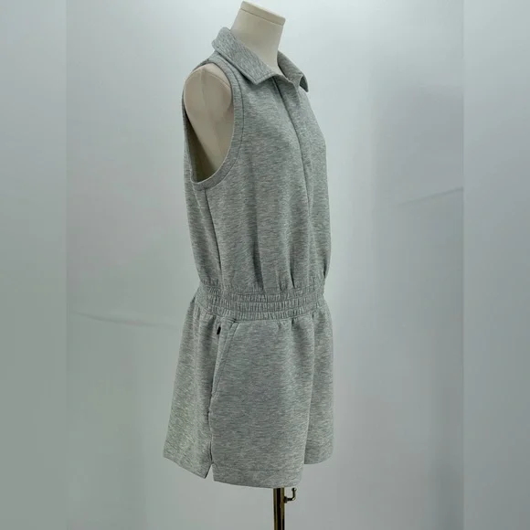 NWT Abercrombie & Fitch YPB Neo Knit Sporty Gray Sleeveless Athleisure Romper - Picture 8 of 16